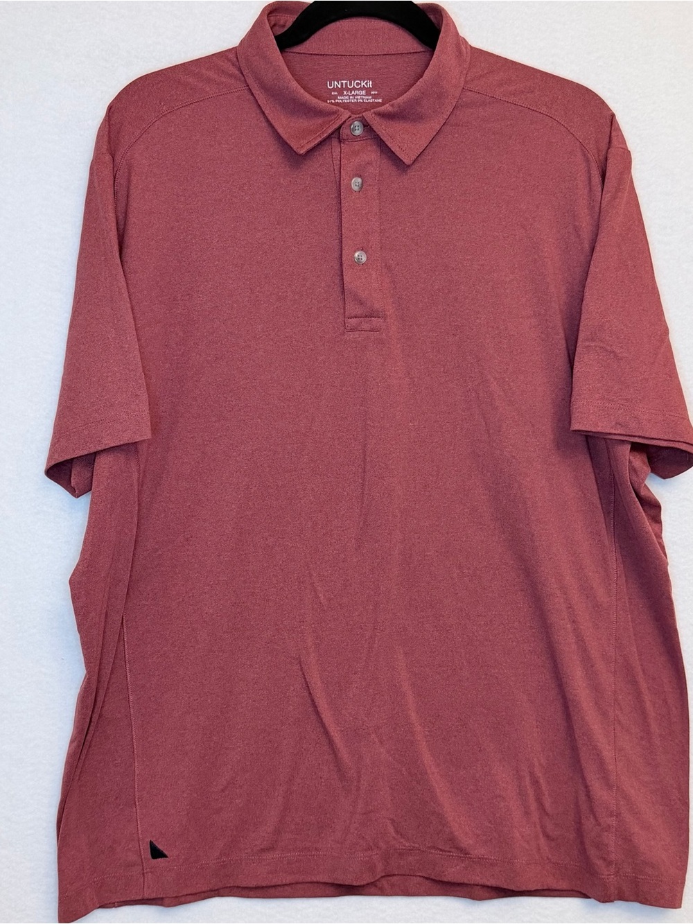 UNTUCKit Clavidor Polo Shirt XL Red Stretch Short Sleeve Casual